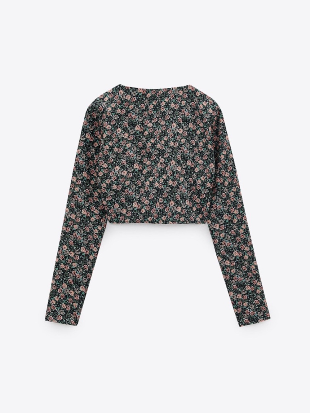 Zara Floral Corset Crop Top Size XS Rose Print Square Neck Cottagecore - Picture 11 of 13